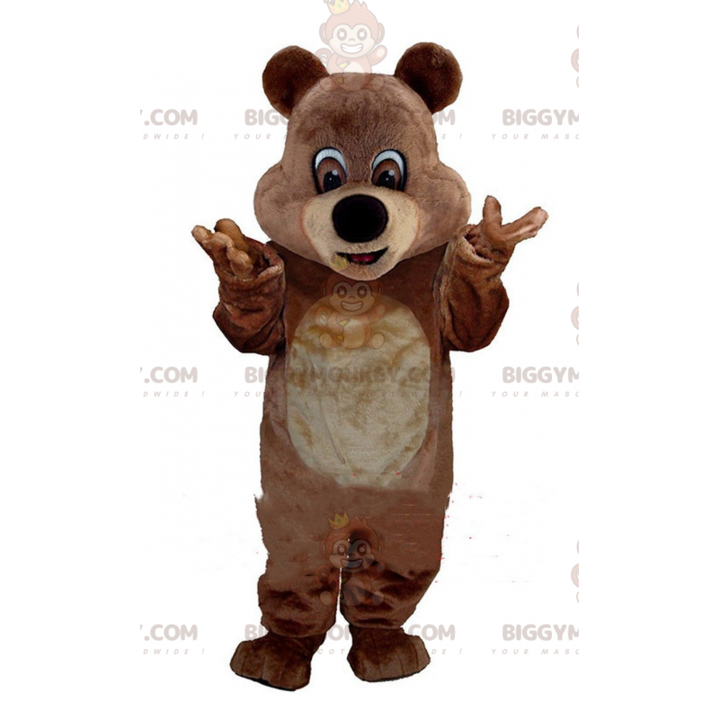 Maskotka brązowy niedźwiedź BIGGYMONKEY™, brązowy kostium misia Maskotka brązowy niedźwiedź BIGGYMONKEY™, brązowy kostium misia