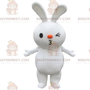 Στολή μασκότ BIGGYMONKEY™ μεγάλου λευκού κουνελιού, στολή