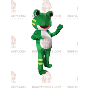 Groda BIGGYMONKEY™ maskotdräkt, padddräkt, jättegroda -