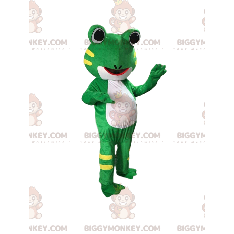 Traje mascota de rana BIGGYMONKEY™, de Tamaño L (175-180 CM)