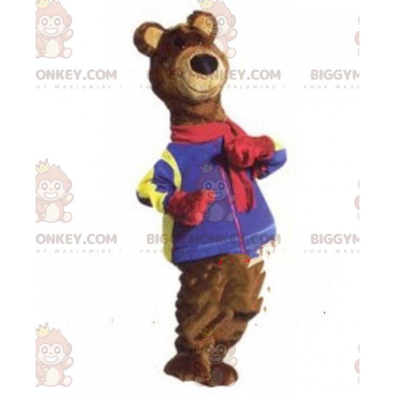 Disfraz de mascota de oso pardo BIGGYMONKEY™, disfraz de oso de peluche de invierno marrón - Mascota oso - BiggyMonkey.com