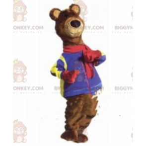 Bruine beer BIGGYMONKEY™ mascottekostuum, bruine winterteddybeerkostuum - Bear mascotte - BIGGYMONKEY_08506 - BiggyMonkey.com