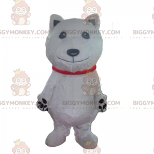White bear BIGGYMONKEY™ mascot costume, white dog costume