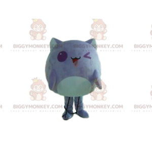 BIGGYMONKEY™ maskot kostume lille lilla monster, lilla væsen
