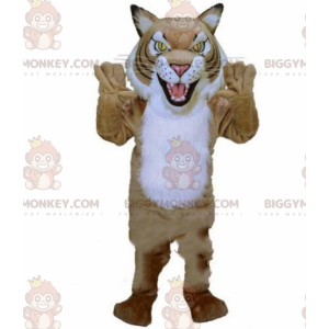 Felle tijger BIGGYMONKEY™ mascottekostuum, kattenkostuum