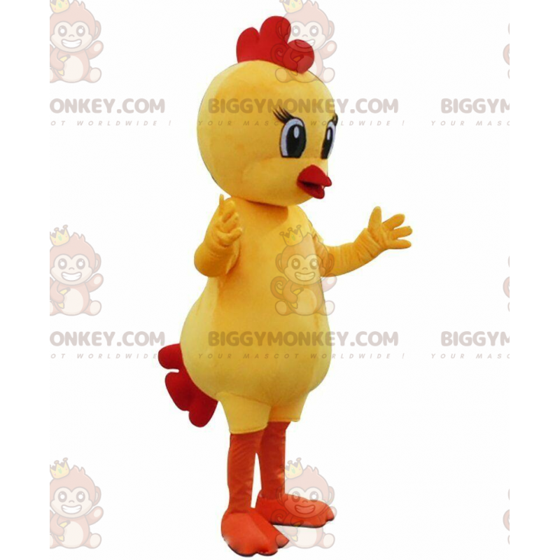 Yellow and Red Chick BIGGYMONKEY™ Mascot Costume, Baby Bird Yellow and Red Chick BIGGYMONKEY™ Mascot Costume, Baby Bird