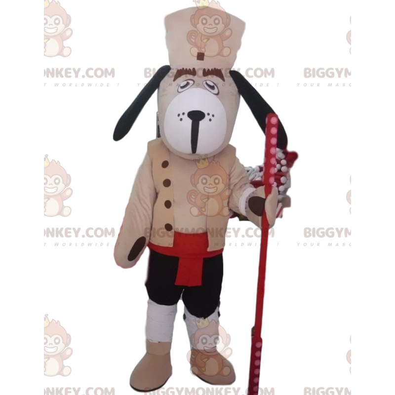 Geleidehond BIGGYMONKEY™ mascottekostuum, bruin hondenkostuum - Geleidehond BIGGYMONKEY™ mascottekostuum, bruin hondenkostuum -