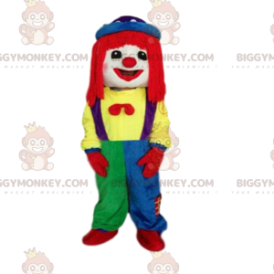 Costume de mascotte BIGGYMONKEY™ de clown multicolore, costume