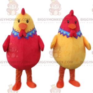 2 BIGGYMONKEY™:n maskotti punaista ja keltaista kanaa, 2