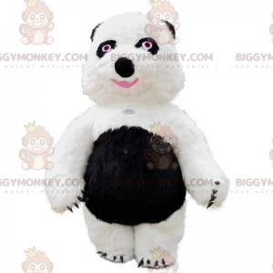 Στολή μασκότ BIGGYMONKEY™ μεγάλο λευκό και μαύρο αρκουδάκι