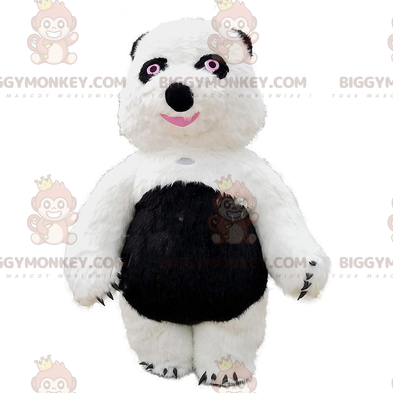 BIGGYMONKEY™ maskot kostume stor hvid og sort bamse, panda BIGGYMONKEY™ maskot kostume stor hvid og sort bamse, panda