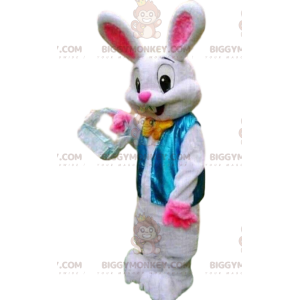 Stylový kostým maskota bílého králíka BIGGYMONKEY™, kostým