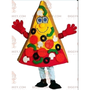Gigantisch pizzakostuum, pizza BIGGYMONKEY™ mascottekostuum