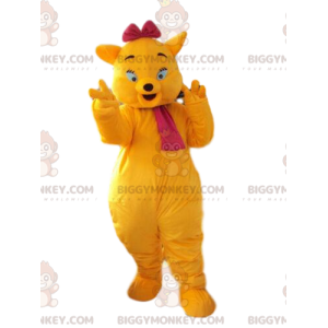 Yellow cat BIGGYMONKEY™ mascot costume, cat costume, feline