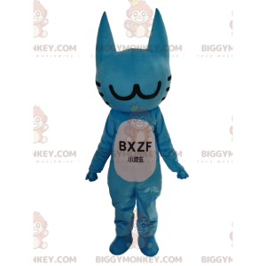 Blaue Katze BIGGYMONKEY™ Maskottchen-Kostüm, anpassbares