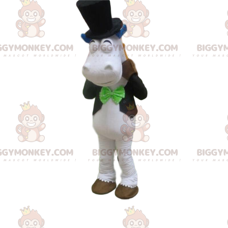 White Horse BIGGYMONKEY™ mascottekostuum, ruiterkostuum White Horse BIGGYMONKEY™ mascottekostuum, ruiterkostuum