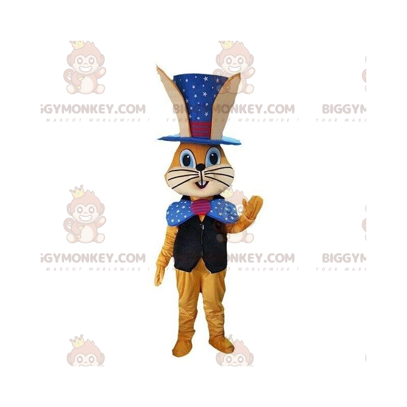 Στολή μασκότ Orange Bunny BIGGYMONKEY™ με στολή Magician, μαγική στολή - Μασκότ κουνελιού - BIGGYMONKEY_08545 - BiggyMonkey.com