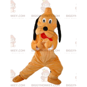 Costume de mascotte BIGGYMONKEY™ de Pluto, chien orange et noir