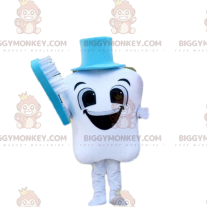 Στολή μασκότ Smiling Tooth BIGGYMONKEY™ με μπλε οδοντόβουρτσα - Μασκότ αντικειμένων - BIGGYMONKEY_08552 - BiggyMonkey.com