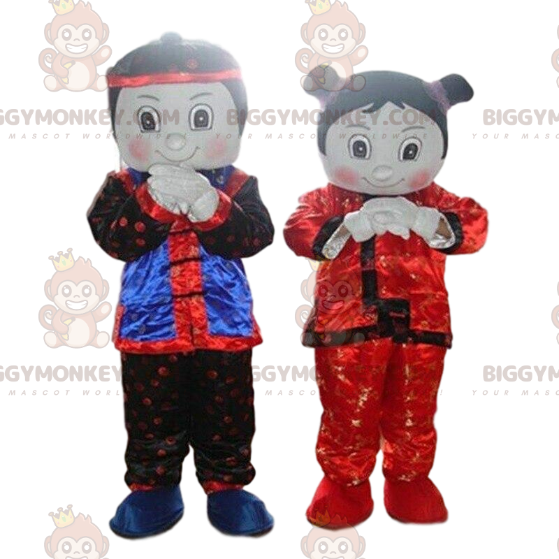 Duo de mascottes BIGGYMONKEY™, un garçon et une fille, 2 Duo de mascottes BIGGYMONKEY™, un garçon et une fille, 2