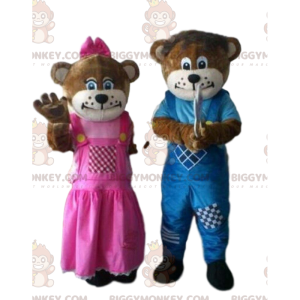 2 BIGGYMONKEY™ ruskeakarhun maskottia, yksi uros ja yksi naaras
