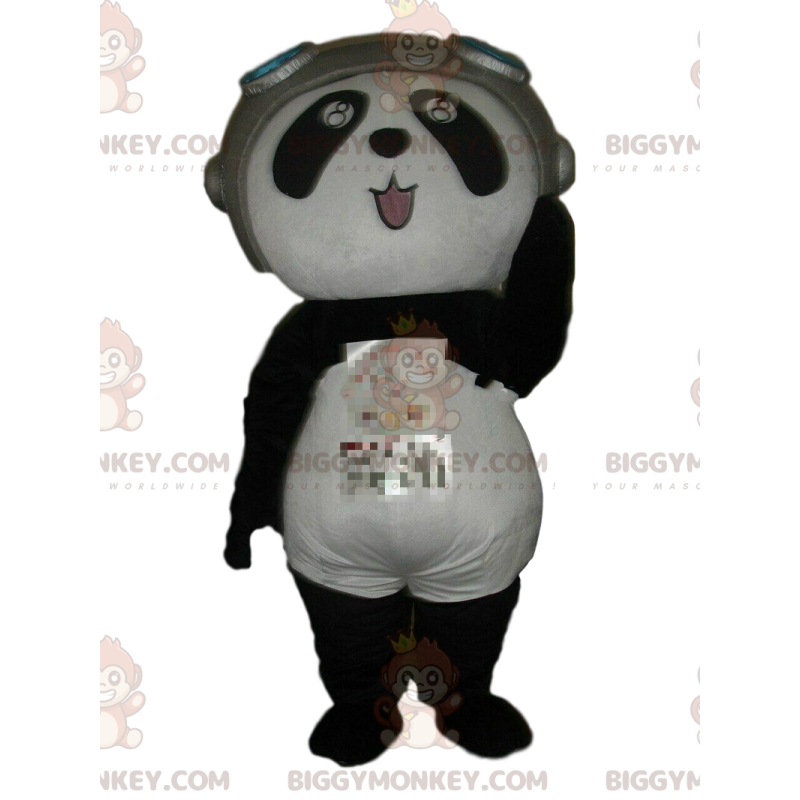 BIGGYMONKEY™ pandan maskottiasu lentäjäasussa, karhuasu - BIGGYMONKEY™ pandan maskottiasu lentäjäasussa, karhuasu -