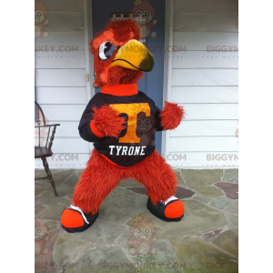 Traje de mascote BIGGYMONKEY™ de pássaro todo vermelho e