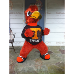 Traje de mascote BIGGYMONKEY™ de pássaro todo vermelho e