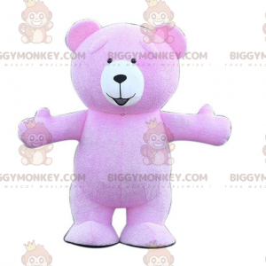 BIGGYMONKEY™ Aufblasbares lila Teddybär-Maskottchen-Kostüm
