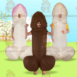 3 penis BIGGYMONKEY™s mascot, set of 3 giant phalluses, giant