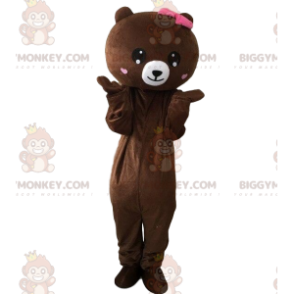 Kostým maskota BIGGYMONKEY™ plyšový medvídek se srdíčky, kostým