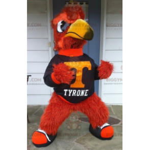Traje de mascote BIGGYMONKEY™ de pássaro todo vermelho e