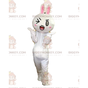 Fantasia de mascote de coelho branco BIGGYMONKEY™, fantasia de