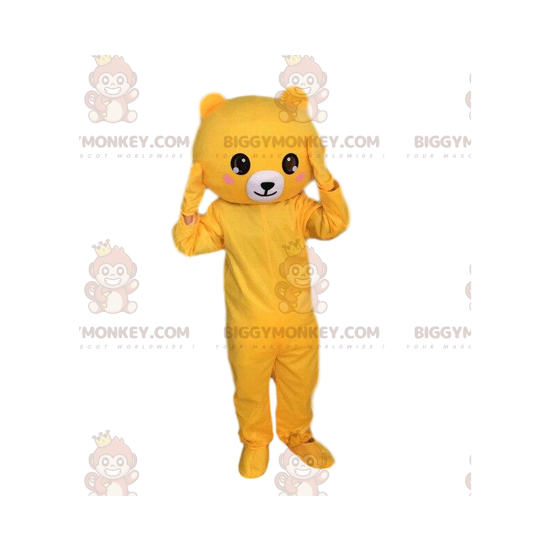 Kostium maskotki żółto-białego misia BIGGYMONKEY™, kostium Kostium maskotki żółto-białego misia BIGGYMONKEY™, kostium