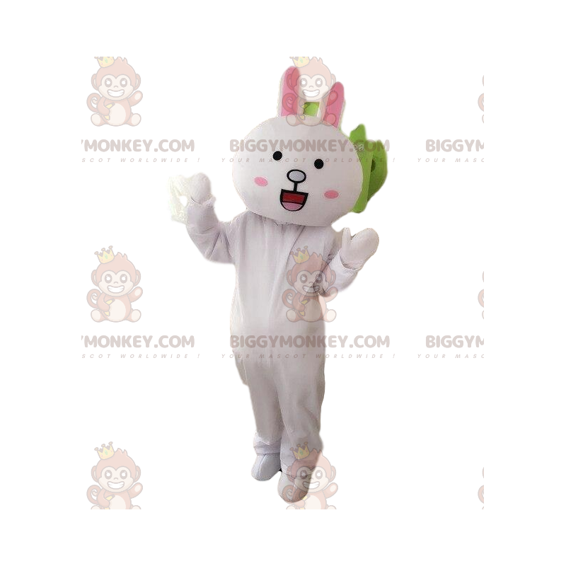 Jättevit kanin BIGGYMONKEY™ maskotdräkt, plyschkaninkostym - Jättevit kanin BIGGYMONKEY™ maskotdräkt, plyschkaninkostym -