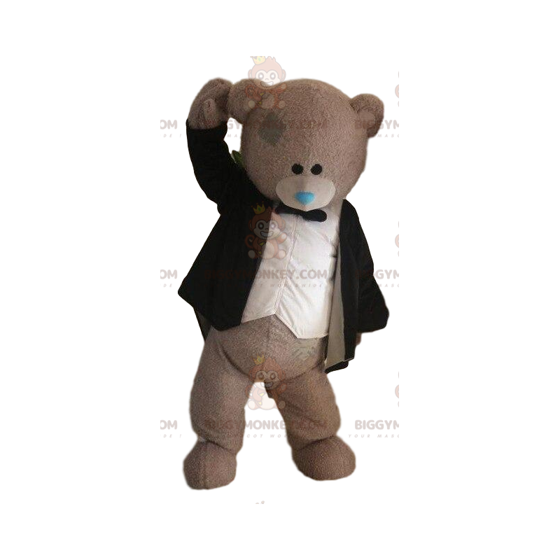 Grijze beer BIGGYMONKEY™ mascottekostuum, bruidegomkostuum Grijze beer BIGGYMONKEY™ mascottekostuum, bruidegomkostuum