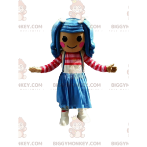 Kleurrijk BIGGYMONKEY™-mascottekostuum voor meisjes, heel