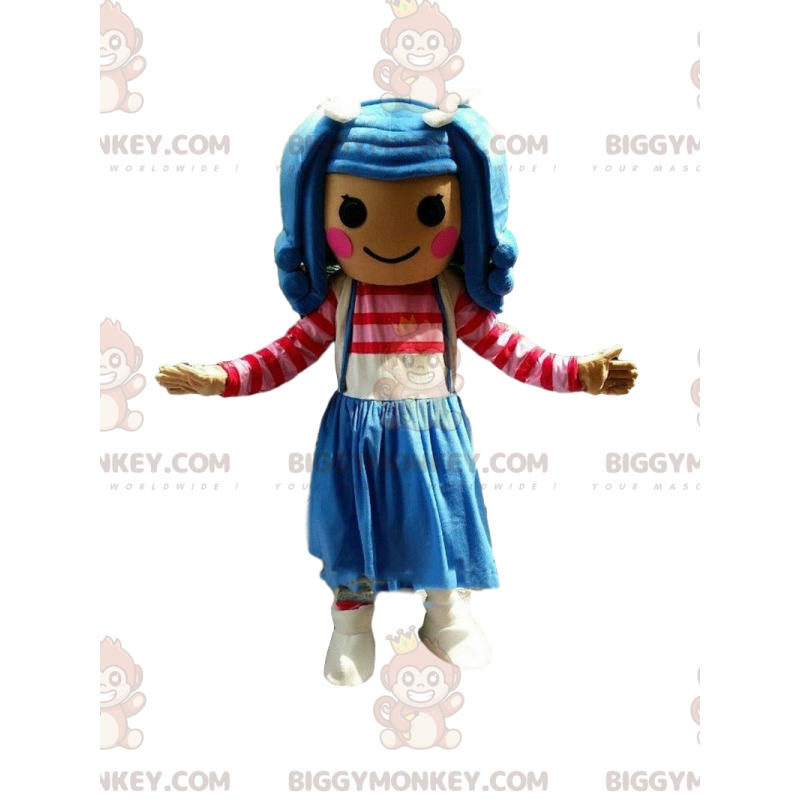 Colorful Girl BIGGYMONKEY™ Mascot Costume, Very Colorful Girl Colorful Girl BIGGYMONKEY™ Mascot Costume, Very Colorful Girl