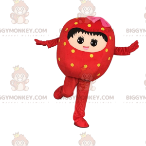 Disfraz de mascota BIGGYMONKEY™ de fresa roja, disfraz de fresa