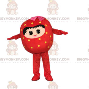 Costume de mascotte BIGGYMONKEY™ de fraise rouge, costume de