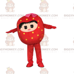 Kostým maskota červené jahody BIGGYMONKEY™, kostým obří jahody