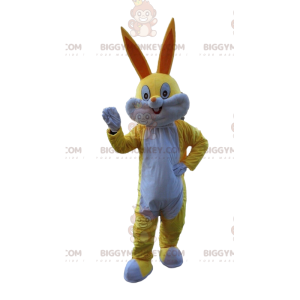 BIGGYMONKEY™ mascot costume yellow and white rabbit, Bugs Bunny