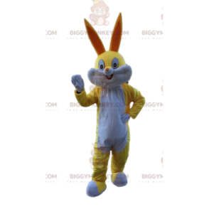 BIGGYMONKEY™ mascot costume yellow and white rabbit, Bugs Bunny