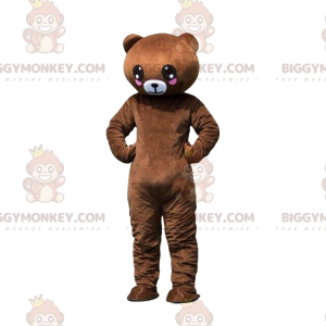 Costume de mascotte BIGGYMONKEY™ de nounours marron avec des