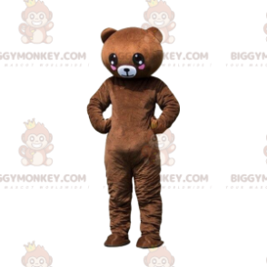 BIGGYMONKEY™ maskottiasu ruskeasta nallesta sydämillä, romanttinen puku - Karhun maskotti - BIGGYMONKEY_08612 - BiggyMonkey.com