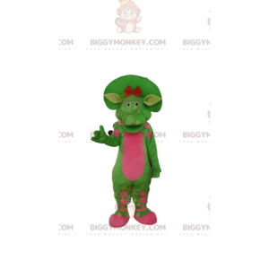 Costume de mascotte BIGGYMONKEY™ de dinosaure vert et rose