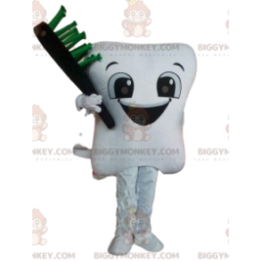 Disfraz de mascota White Tooth BIGGYMONKEY™ con cepillo de dientes, diente gigante - Mascotas de objetos - BiggyMonkey.com