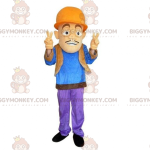 BIGGYMONKEY™ Costume da mascotte uomo lavoratore con elmetto -