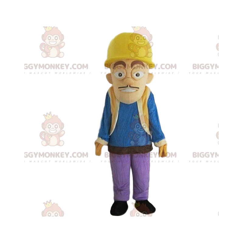 BIGGYMONKEY™ Costume da mascotte da operaio edile con elmetto - BIGGYMONKEY™ Costume da mascotte da operaio edile con elmetto -