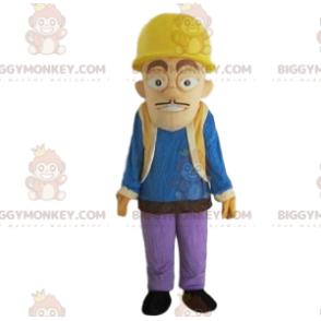 BIGGYMONKEY™ Rakennustyöntekijän maskottiasu kypärällä - Miesten maskotit - BIGGYMONKEY_08629 - BiggyMonkey.com
